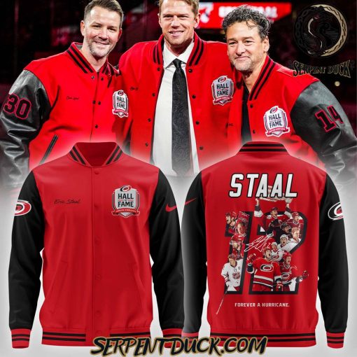 Carolina Hurricanes Eric Staal Hall of Fame Baseball Jacket