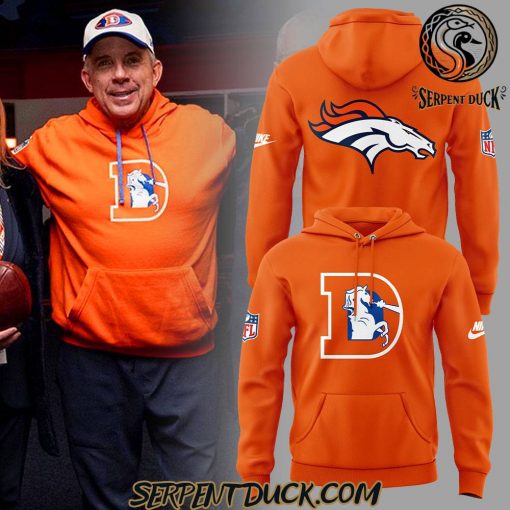 Denver Broncos Coach Sean Payton Throwback Orange Hoodie