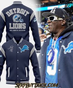 Detroit Lions And Rapper Flavor Flav Sign Limited Edition Baseball Jacket