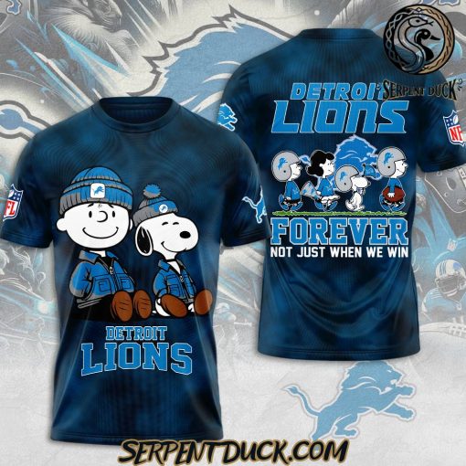 Detroit Lions NFL X Peanuts Forever Not Just When We Win T-Shirt