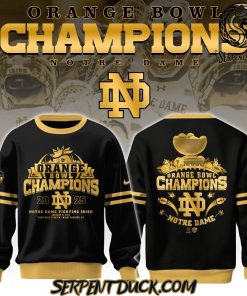 Notre Dame Fighting Irish 2025 Orange Bowl Champions Black Sweatshirt