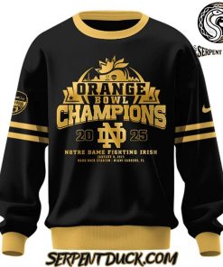 Notre Dame Fighting Irish 2025 Orange Bowl Champions Black Sweatshirt