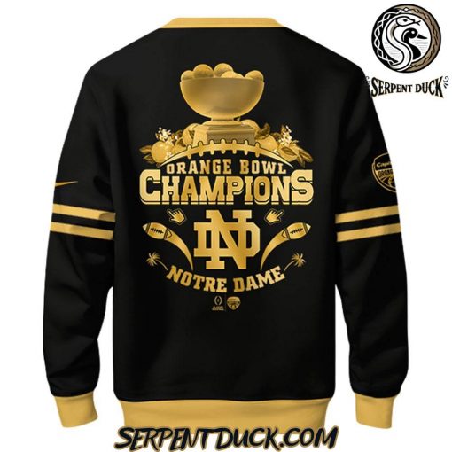 Notre Dame Fighting Irish 2025 Orange Bowl Champions Black Sweatshirt