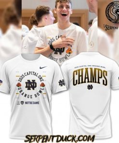 Notre Dame Fighting Irish 2025 Orange Bowl Champions White T-Shirt