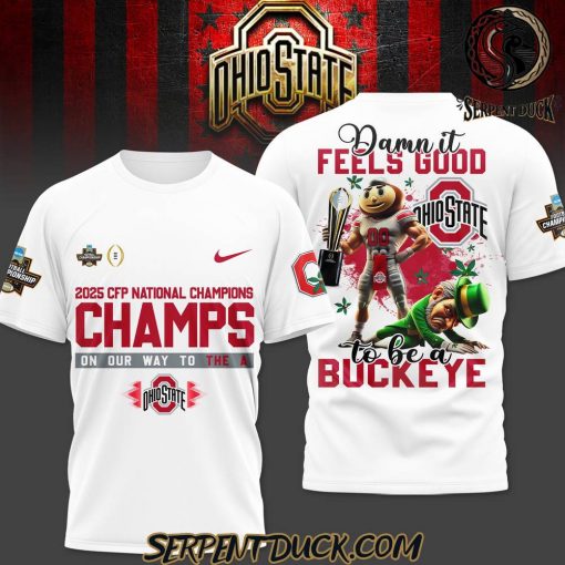 Ohio State Buckeyes 2025 CFP National Champions ” Champs On Our Way To The A ” T-Shirt