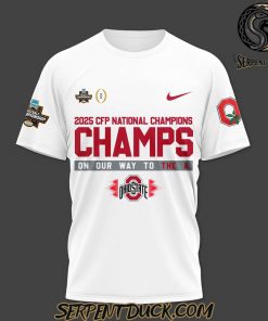 Ohio State Buckeyes 2025 CFP National Champions ” Champs On Our Way To The A ” T-Shirt