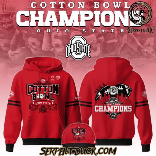 Ohio State Buckeyes Cotton Bowl Champions Red Hoodie