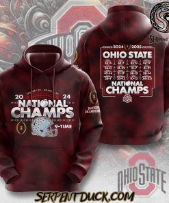 Ohio State Buckeyes National Champs 9 Times Hoodie