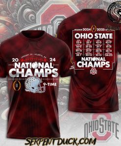 Ohio State Buckeyes National Champs 9 Times T-Shirt