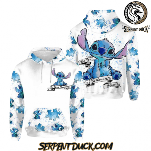 Stitch Be You The World Will Adjust Custom Name Hoodie