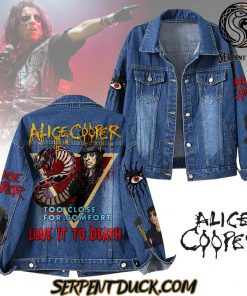 Alice Cooper Too Close For Comfort Love It To Deadth Denim Jacket