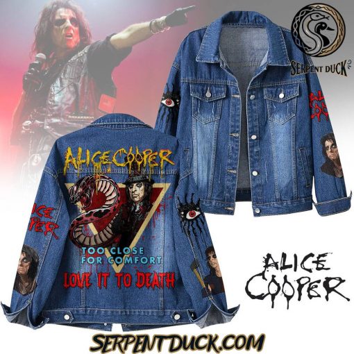 Alice Cooper Too Close For Comfort Love It To Deadth Denim Jacket