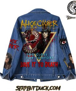 Alice Cooper Too Close For Comfort Love It To Deadth Denim Jacket