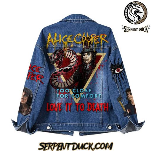 Alice Cooper Too Close For Comfort Love It To Deadth Denim Jacket