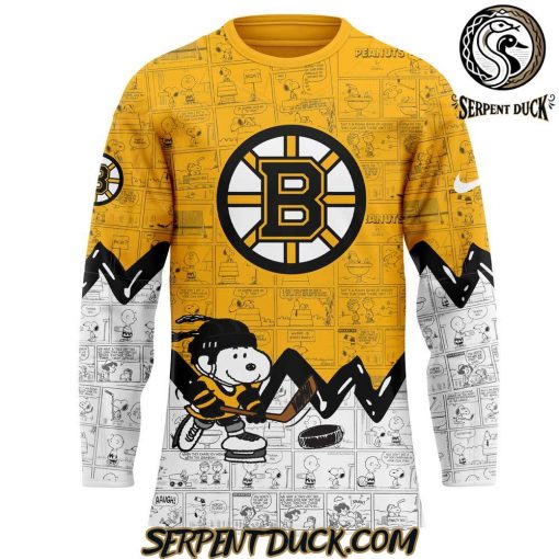 Boston Bruins Anniversary of Peanuts Hockey Jersey