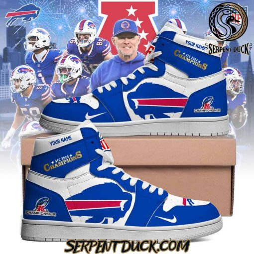 Buffalo Bills AFC 2024 Champions Custom Air Jordan 1 Sneaker