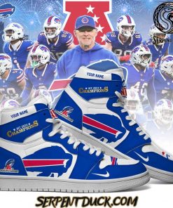 Buffalo Bills AFC 2024 Champions Custom Air Jordan 1 Sneaker