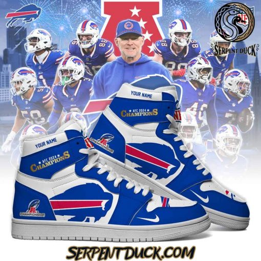 Buffalo Bills AFC 2024 Champions Custom Air Jordan 1 Sneaker