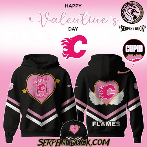 Calgary Flames 2025 Valentine Game Day Hoodie