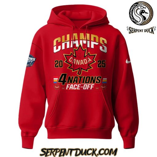 Canada Fanatics Steel 2025 4 Nations Face Off Champions All Team Sign Hoodie