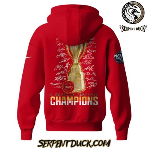 Canada Fanatics Steel 2025 4 Nations Face Off Champions All Team Sign Hoodie