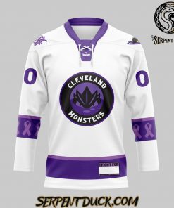 Cleveland Monsters Hockey Fight Cancer Custom Hockey Jersey