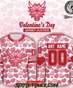 Columbus River Dragons x Valentine Day Custom Hockey Jersey