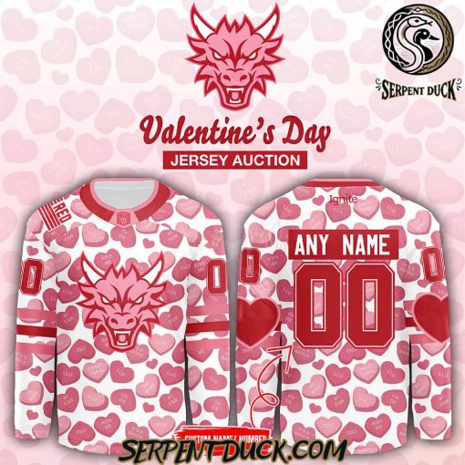 Columbus River Dragons x Valentine Day Custom Hockey Jersey