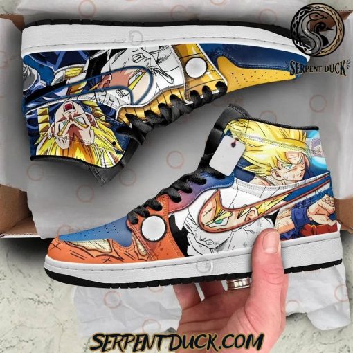 Dragon Ball Saiyan Rivalry Goku And Vegeta Air Jordan 1 Sneaker