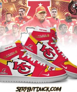 Kansas City Chiefs AFC 2024 Champions Custom Air Jordan 1 Sneaker