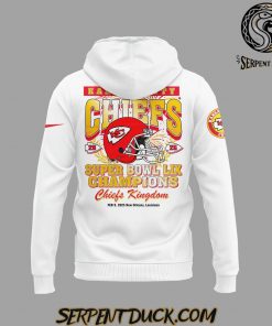 Kansas City Chiefs Super Bowl LIX Champions Custom Name White Hoodie