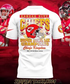 Kansas City Chiefs Super Bowl LIX Champions Custom Name White Shirt