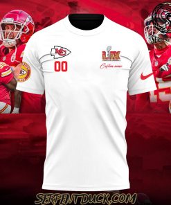 Kansas City Chiefs Super Bowl LIX Champions Custom Name White Shirt