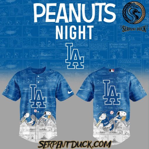 Los Angeles Dodgers 75th Anniversary of Peanuts Baseball Jersey