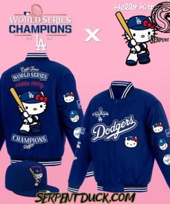 Los Angeles Dodgers X Hello Kitty 2024 World Series Champions Baseball Jacket