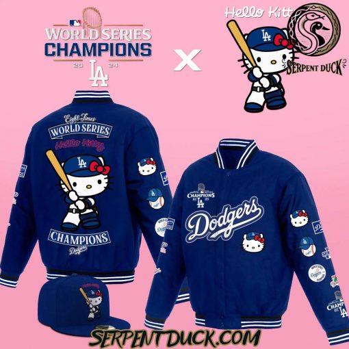 Los Angeles Dodgers X Hello Kitty 2024 World Series Champions Baseball Jacket