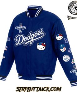 Los Angeles Dodgers X Hello Kitty 2024 World Series Champions Baseball Jacket