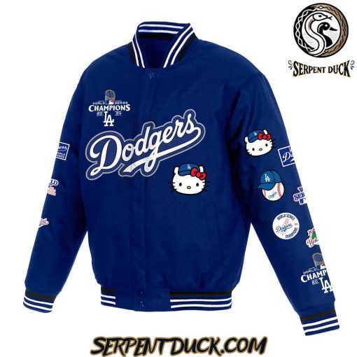 Los Angeles Dodgers X Hello Kitty 2024 World Series Champions Baseball Jacket