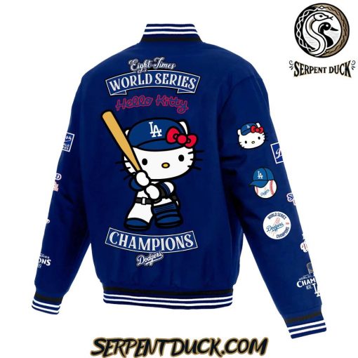 Los Angeles Dodgers X Hello Kitty 2024 World Series Champions Baseball Jacket