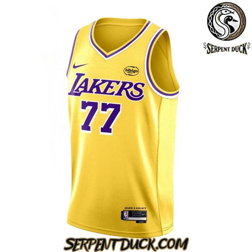 Los Angeles Lakers Show Luka Doncic Yellow Basketball Jersey