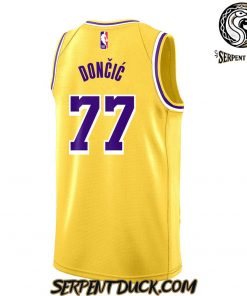 Los Angeles Lakers Show Luka Doncic Yellow Basket Ball Jersey