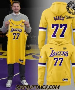 Los Angeles Lakers Show Luka Doncic Yellow Hoodie