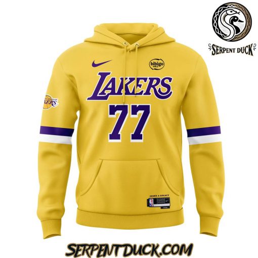 Los Angeles Lakers Show Luka Doncic Yellow Hoodie