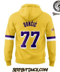 Los Angeles Lakers Show Luka Doncic Yellow Hoodie