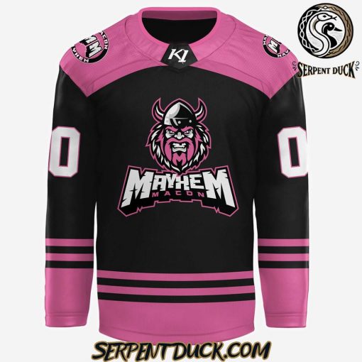 Macon Mayhem x Ice Out Cancer Night Custom Hockey Jersey