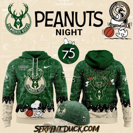 Milwaukee Bucks NBA 75th Anniversary of Peanuts Hoodie