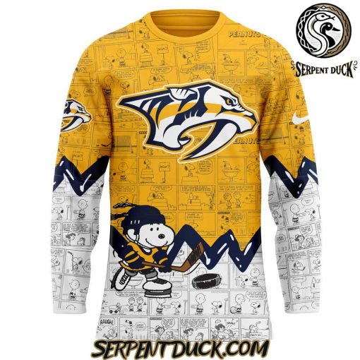 Nashville Predators Anniversary of Peanuts Hockey Jersey