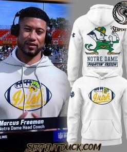 Notre Dame Football Head Coach Marcus Freeman White Hoodie