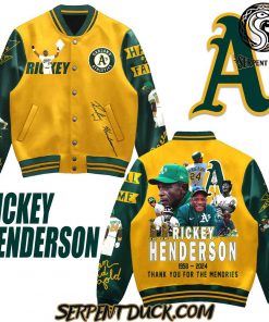 Oakland Athletics MLB Rickey Henderson 24 Baseball Jacket