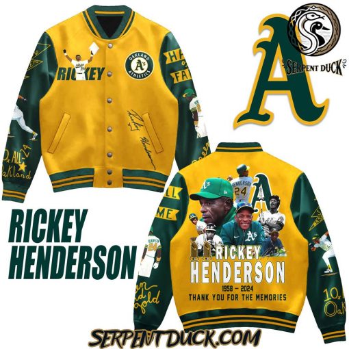 Oakland Athletics MLB Rickey Henderson 24 Baseball Jacket